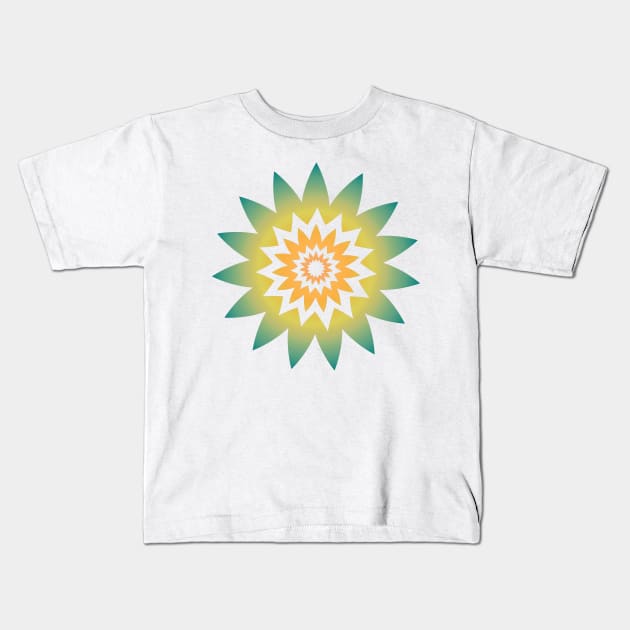 Blue and yellow gradient floral design Kids T-Shirt by SamridhiVerma18